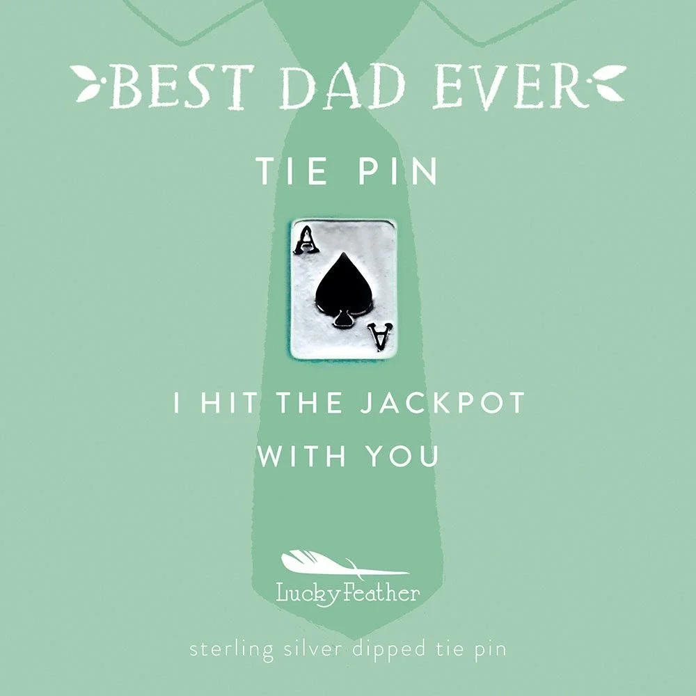 Brand‎ New Lucky Feather Tie Pin - I Hit the Jackpot With You - Silver